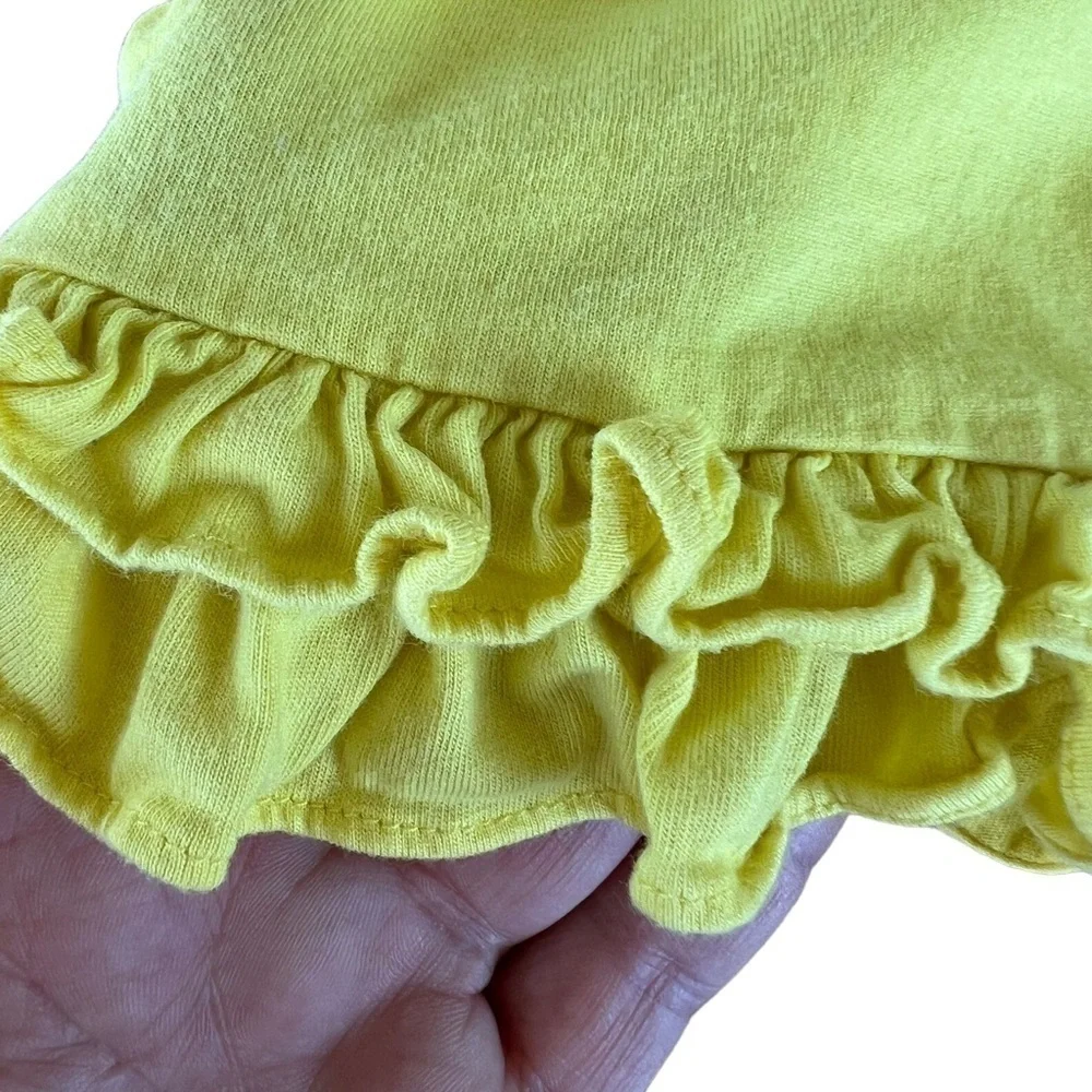 Ralph Lauren Double Ruffle Sleeveless Dress Toddler Size 18 Months Bright Yellow